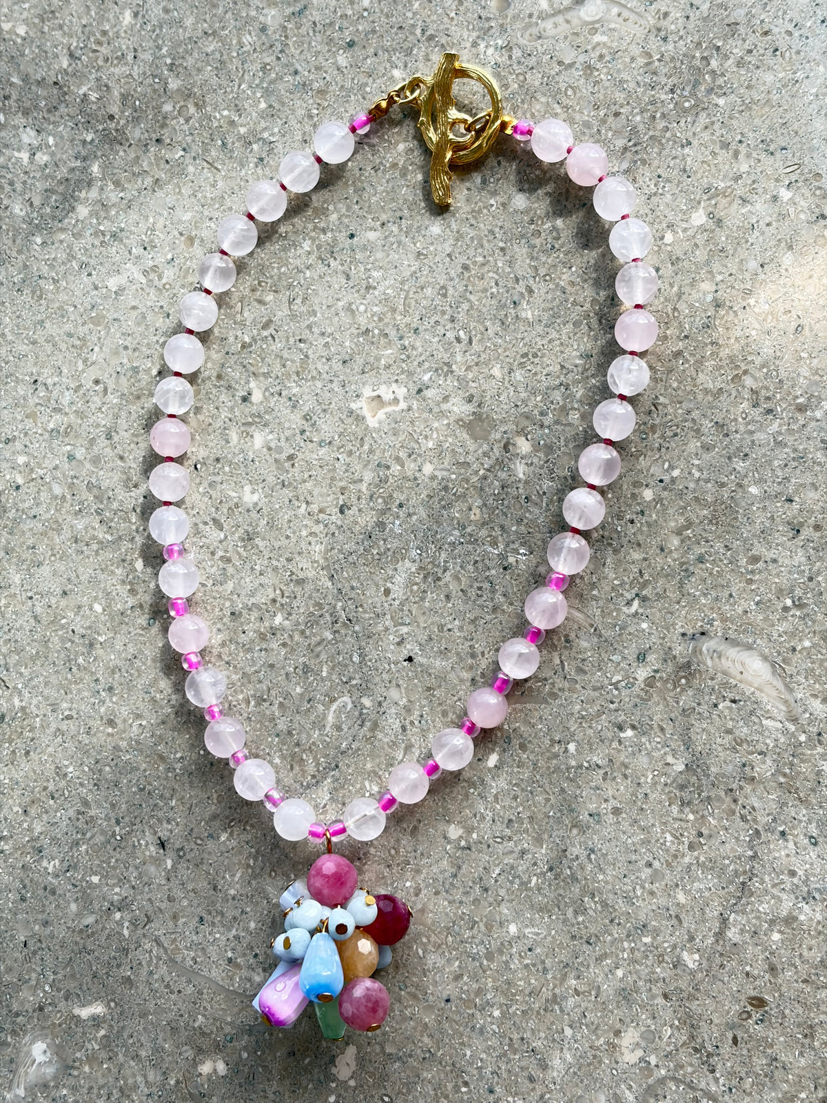 Kalp Bahçesi Kolyesi - el yapımı doğal taş kolye fotoğrafı 4